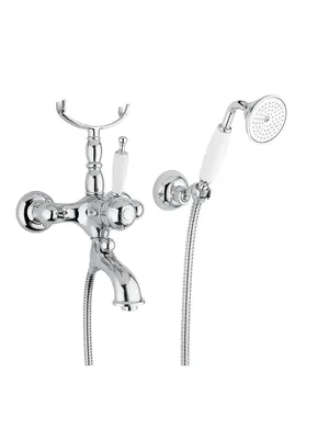 Смеситель для ванны/душа Migliore настенный, термостат, ручка белая, хром ML.OXF-6303.BI.CR