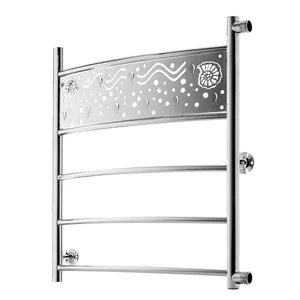 Полотенцесушитель Флагман "" 600х600 нерж. сталь, изогнутая, бок.правое под, с крючками