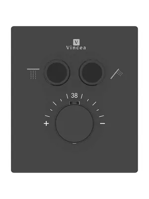 Смеситель для душа Vincea 137х158 встраиваемый,термостат.,без излива,черный VSCV-321T-MMB