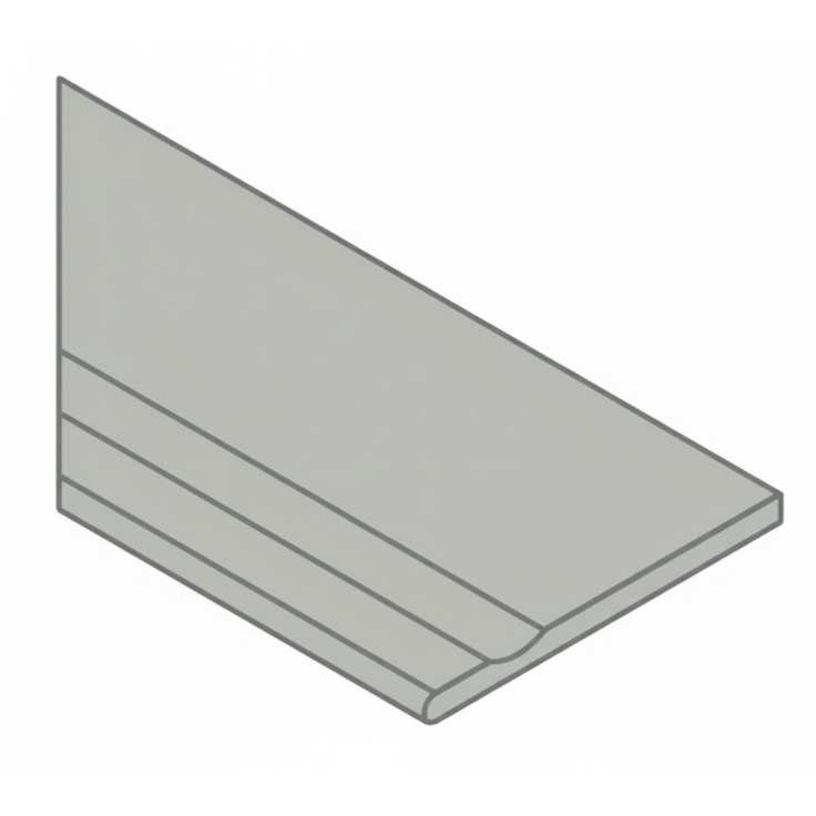 Italon Magma (Магма) 620090001356 X2 Сильвер бортик с выемкой закруглённый Левый 30x60 матовая