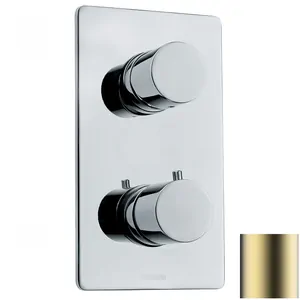 Смеситель для душа Bossini Z00002043 встраиваемый, на 1-5 вых, внеш. часть, термост., сат.золото