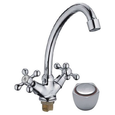 Смеситель Ledeme Н09 для кухни, двухзахватный, поворотный излив, хром L5909