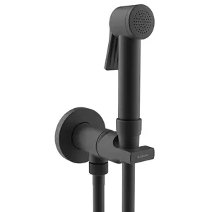 Смеситель с гигиеническим душем Bossini Paloma E34002B.073 держатель, шланг 1250мм, черный мат