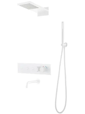 Душевая система Boheme 131-MW встраиваемая, термостат, верхний/ручной душ, белый мат
