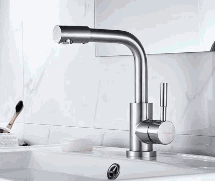 Смеситель Ledemе для раковины, поворотный излив, однозахватный, сатин L1098-4