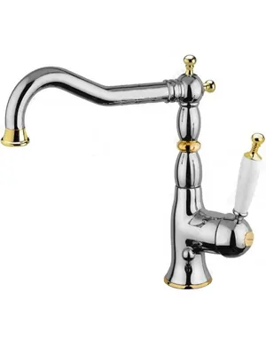 Смеситель для кухни Migliore Cucina однозахватный,ручка бел./хром/золото ML.CUC-6382.BI.CRDO