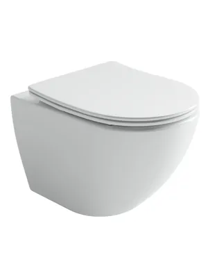 Унитаз подвесной Ceramicanova Торнадо 490х365х365 безободковый, сиденье м/л, белый CN4002T