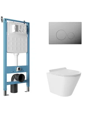 Инсталляция Aqueduto TECNICA NOVO + унитаз с сиденьем + клавиша смыва CIRCULO NOVO AQDS173Т