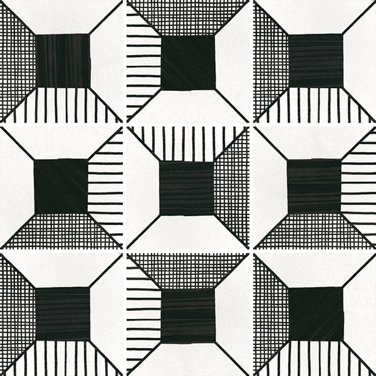 Equipe Caprice Deco 22122 Block B&W 20x20 матовая