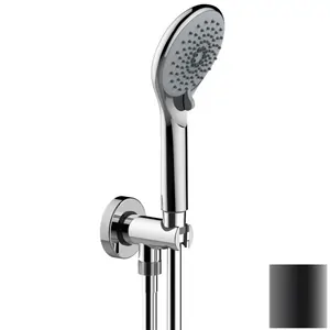 Душевой комплект Bossini лейка, шланг, подключение с держателем, черный мат. C12035C.073