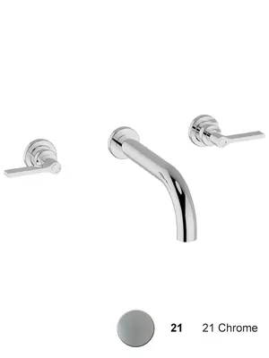 Смеситель для раковины CISAL встраиваемый, двухзахватный, на 3 отв., цвет: хром GL01351021