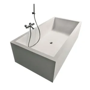 Ванна Antonio Lupi Biblio 1700х700х535 встраиваемая, с обвязкой, ножками. Corian, цвет: белый