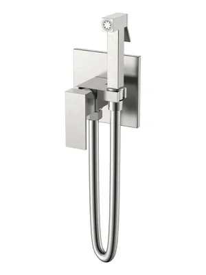 Смеситель Boheme 477-NB с гигиеническим душем, встраиваемый, однозахв,с держателем,никель браш