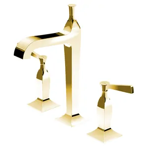 Смеситель для раковины Zucchetti ZB2426.C40 на 3 отверстия, золото