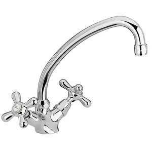 Смеситель для кухни Paini двухзахватный, поворотный излив, цвет: хром 17CR570KM
