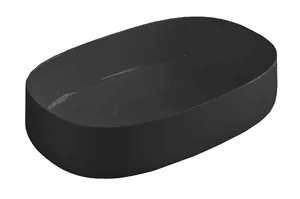 Раковина накладная ArtCeram 550х350х145 без перелива, черная матовая COL003 17 34
