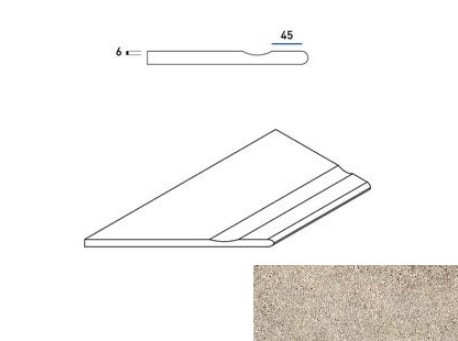 Everstone X2 Border Desert Left Svasato Round 60X30 антислип фактурная структурированная