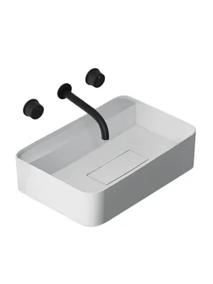 Раковина подвесная ABBER (500х400х150) искусственный камень, белый матовый AS2626