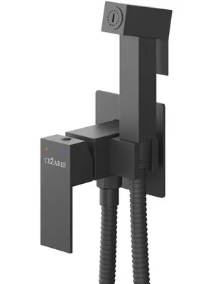 Смеситель встраиваемый CEZARES -DIF-NOP однозахватный, с гигиеническим душем, черный матовый
