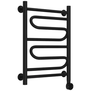Полотенцесушитель электрический СТИЛЬЕ 600х400, черный матовый, ТЭН справа, 31522-6040