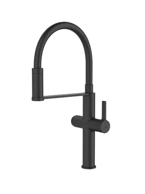 Смеситель для кухни Iddis с каналом для фильтрованной воды,гибкий излив,черный мат. IKNBLFFi05