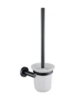 Ершик для унитаза Aquatek AQ4010MB подвесной, стекло матовое, цвет: черный матовый