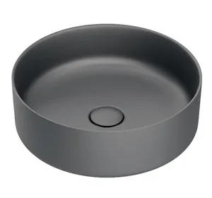 Умывальник накладной IDDIS 355х355х120 без перелива, без отв. под смеситель, серый GM03i27