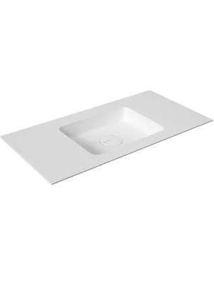 Мебельная раковина (1010х516х9) белая матовая, искусственный камень, накладка на слив в комплекте WBD10101