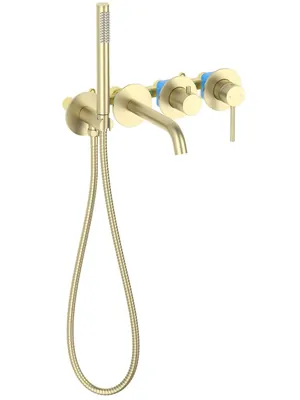 Смеситель для ванны/душа Aquatek AQ1344BG встраиваемый, однозахв., с руч. душем, золото шлиф