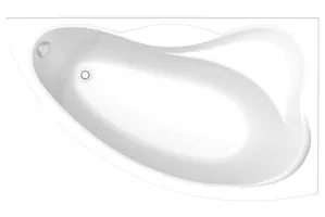 Ванна акриловая BAS 1500х900 угловая, правая, асимметричная,каркас, без слива-перелива, белый