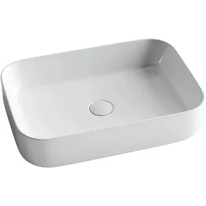 Раковина накладная Ceramicanova 600х420х140 прямоугольная, без перелива, белая CN5004