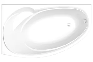 Ванна акриловая BAS 1600х880 угловая, левая, асимметричная,каркас, без слива-перелива, белый