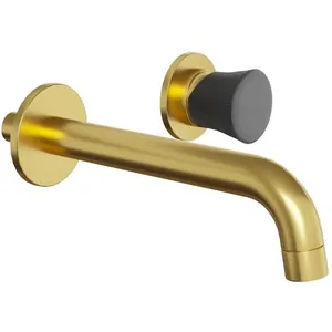 Смеситель для раковины Paini 199 мм,однозахватный,встраиваемый,золото брашированное 18PJ208PZ