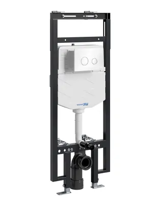 Инсталляция для унитаза WasserKRAFT с клавишей смыва, белый/хром 58tlt.010.me.wh01