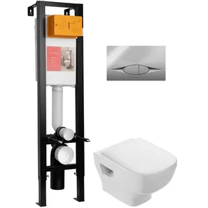 Инсталляция Jacob Delafon E33130RU кнопка хром +унитаз , сиденье тонкое микролифт E21754RU