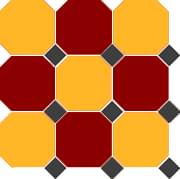 декор Octagon 4421 20 Oct14 B Brick Red 20 Ochre Yellow 20 Octagon Black 14 Dots 30x30
