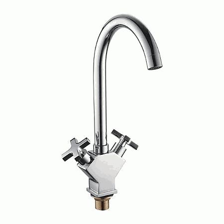 Смеситель Ledeme для кухни, поворотный излив, двухзахватный, хром L4084-2