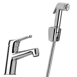 Смеситель для раковины Paini однозахв,без д/к, лейка гиг.душа с держателем,хром 05CR205/574