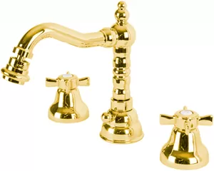 Смеситель CEZARES -BBS2-03/24 для биде, 3 отверстия, с донным клапаном, золото 24 карат