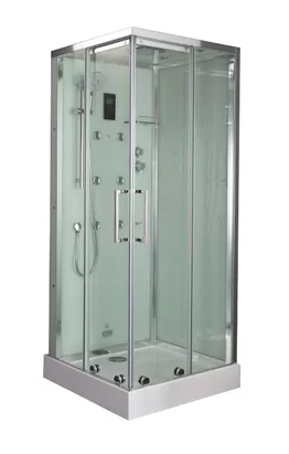 Душевая кабина BAND HOURS L 90x90x220 стекло прозр., профиль хром, низкий квадратный поддон