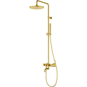 Душевая система CEZARES -CVD-BORO смеситель с кнопочным упр., верхний/ручной душ, брашир. золото