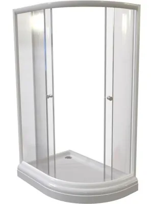 Душевой уголок Радомир (1200х800х1960) левый, стекло матовое, профиль белый, низкий поддон