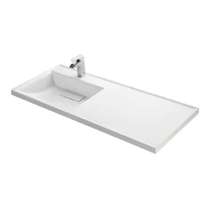 Раковина Aquaton 120 1A72843KLH01L 1200х500х162 д/стир.маш., литой мрамор, чаша слева, белая