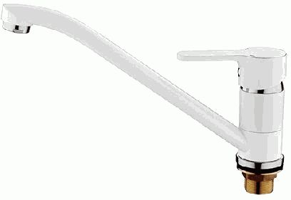 Смеситель Ledeme для кухни, поворотный излив, однозахватный, белый/хром L4903W