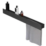 Полка FLOW Double 1000х92х90 настенная, полотенцедержатель справа, черный Fl-sky-d100пр-ч