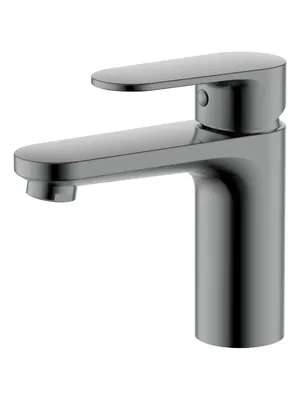 Смеситель для раковины Aquatek AQ1810BGM однозахватный, излив 87мм, б/дон. клапана, сталь оруж