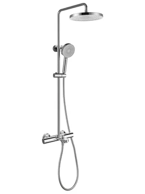 Душевая система Aquatek AQ2043CR для ванны/душа, термостат, верхний/ручной душ, цвет: хром