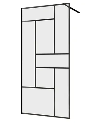 Душевая перегородка ABBER AG63100B (1000х2000) стекло 6мм прозрачное, принт/черный