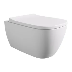 Унитаз подвесной Alice 530х360х345 безободковый, aliglaze+, aliflush+, белый матовый 45000109+FIX10WBKLIX