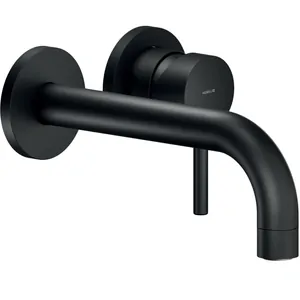 Смеситель NOBILI для раковины, встраиваемый, внешняя часть, излив 150мм, черный мат LV00199BM